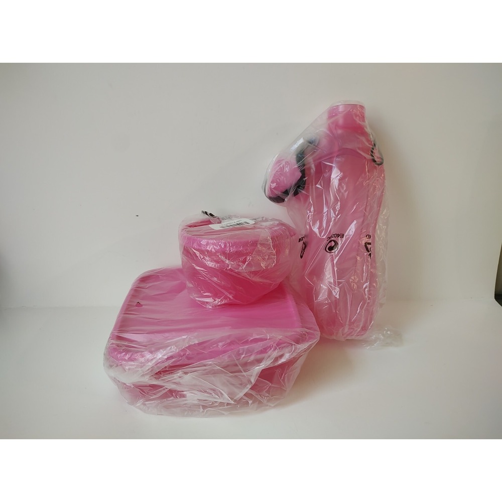 Tupperware Container pink lunch set soft tulip sandwich bottle little‎ bowl